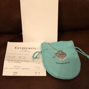 Tiffany & co heart and key necklace